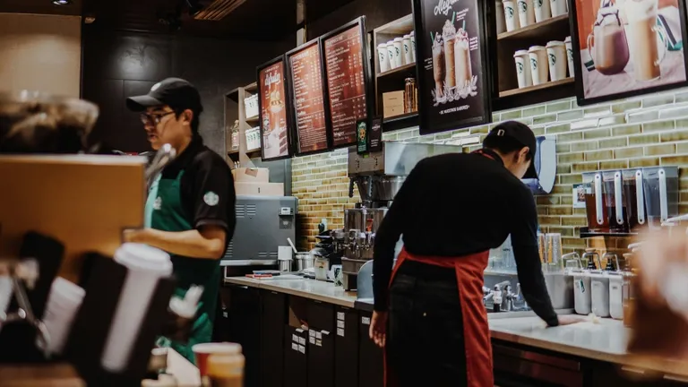  restaurant eating house eating place eatery bakery bakeshop bakehouse apron grocery store grocery food market market-0