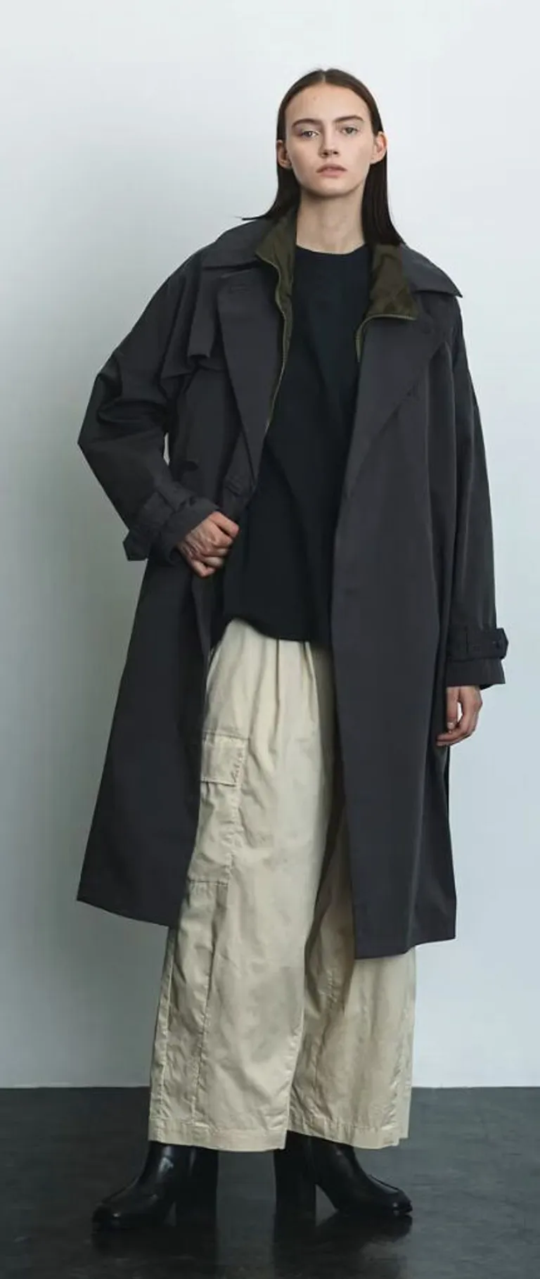  trench coat cloak wool woolen woollen fur coat-0