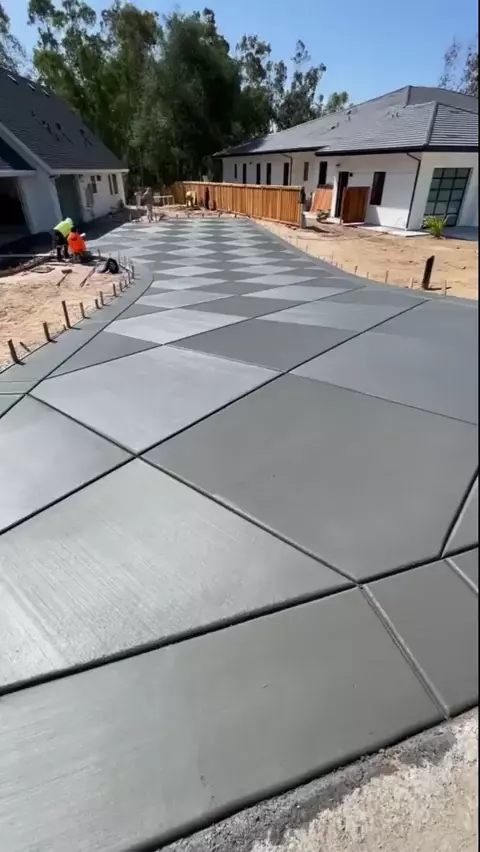 A freshly poured driveway-0