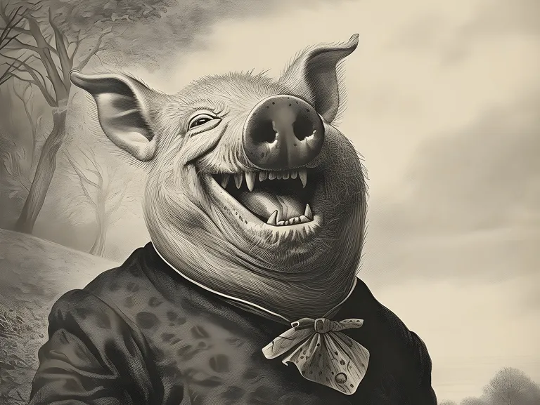  hog pig grunter squealer Sus scrofa wild boar boar Sus scrofa bow tie bow-tie bowtie mask-0