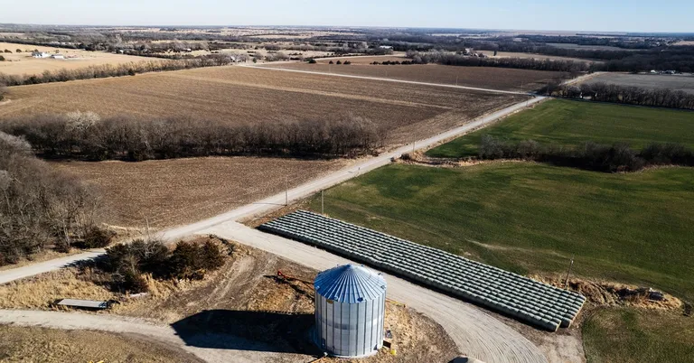  water tower solar dish solar collector solar furnace trailer truck tractor trailer trucking rig rig articulated lorry semi barn-0