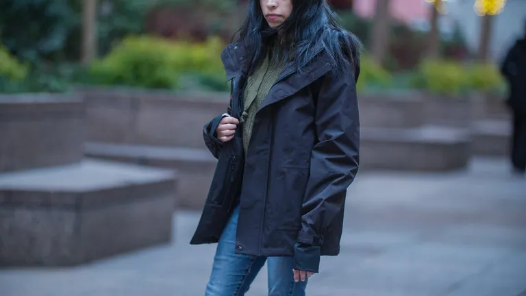  trench coat cloak jean blue jean denim fur coat-0