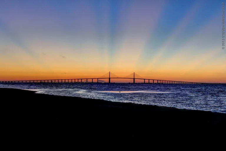  pier seashore coast seacoast sea-coast suspension bridge sandbar sand bar-0